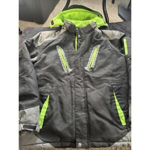 Boys Size 14/16 Full‎ Zip Jacket By Hemisphere Axis Black And Green
